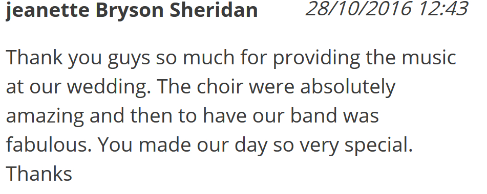 Jeanette Bryson bride testifies to the wedding music service of Romadjpianobar